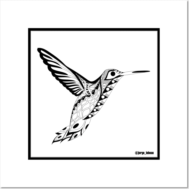 boho hummingbird colibri ecopop Wall Art by jorge_lebeau